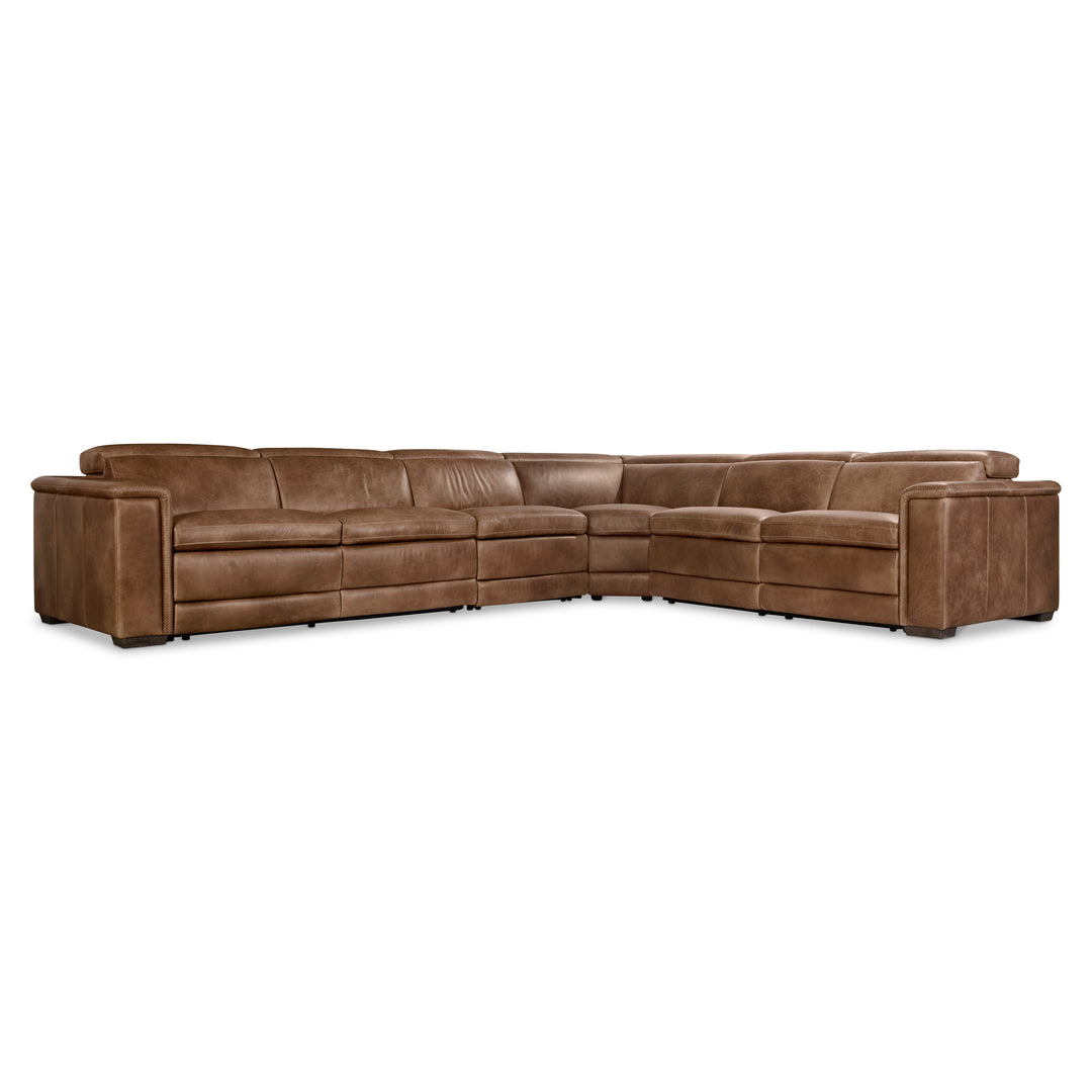 Lioni Leather 4-Piece Power Motion Sectional Recliner