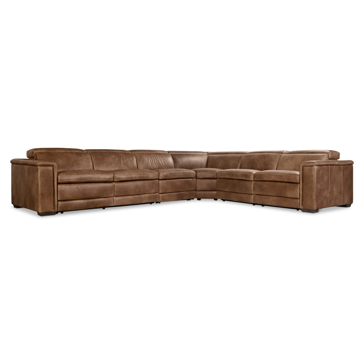 Lioni Leather 4-Piece Power Motion Sectional Recliner