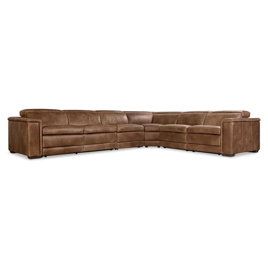 Lioni Leather 4-Piece Power Motion Sectional Recliner