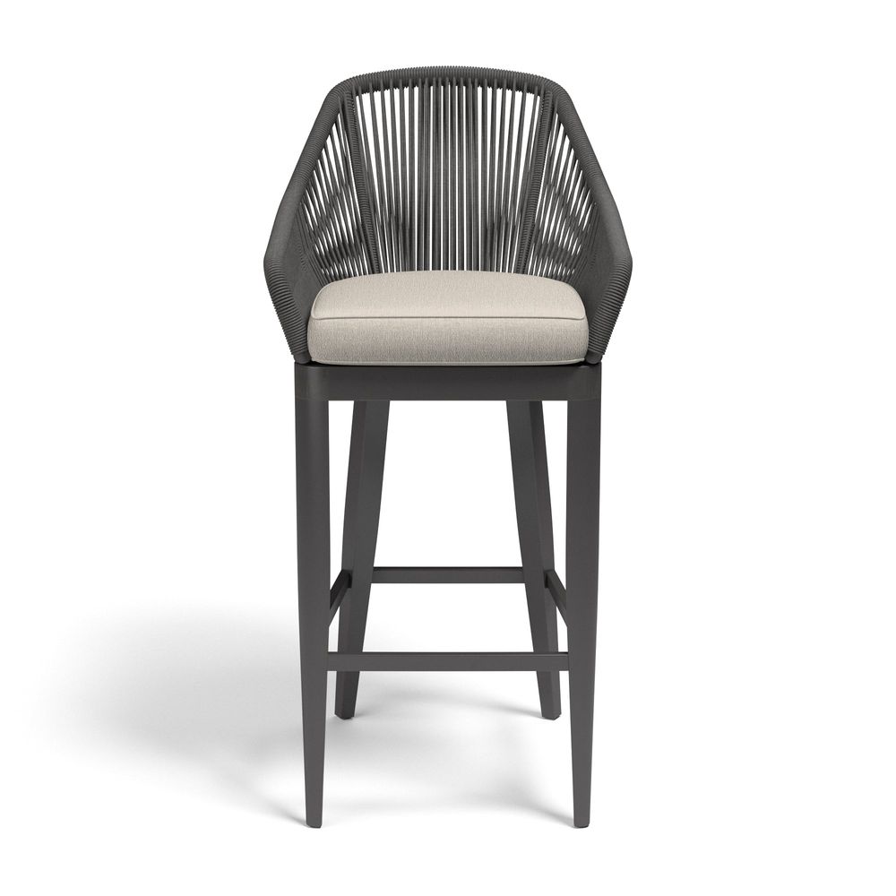 Outdoor Bar Stools Milano Barstool in Echo Ash w/ Self Welt