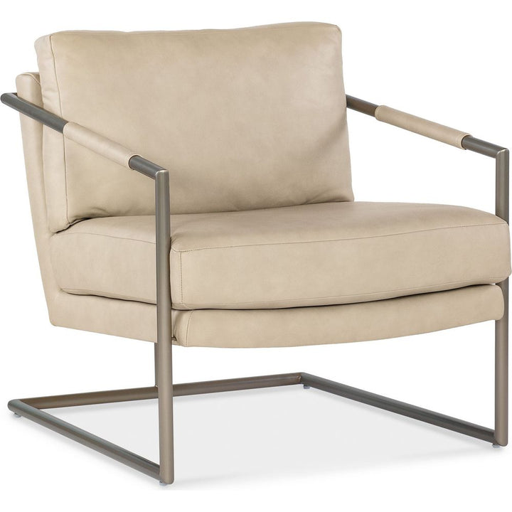 Lounge Chairs Moody Metal Leather Chair - Beige