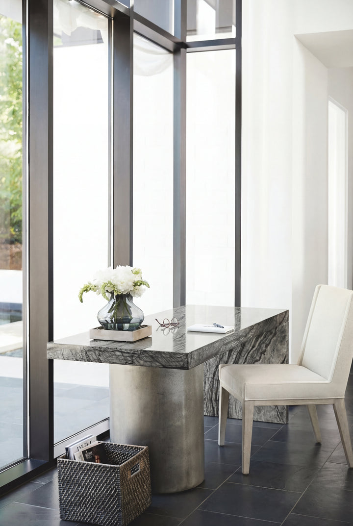 Linea Side Chair in Cerused Greige Finish