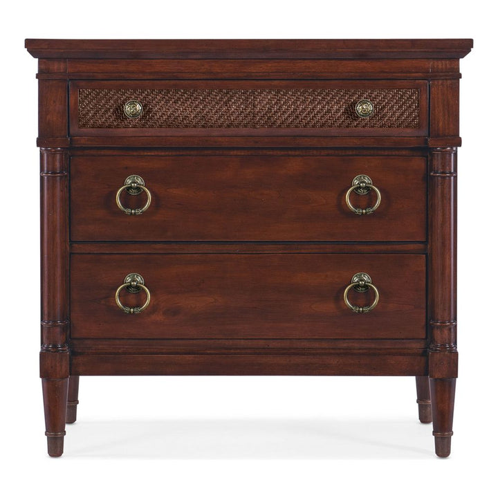Nightstands Theodore Three-Drawer Ring Pull Nightstand - Dark Wood