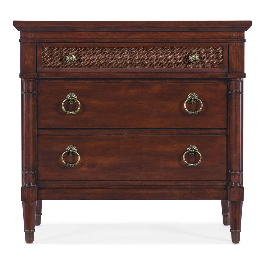 Nightstands Theodore Three-Drawer Ring Pull Nightstand - Dark Wood