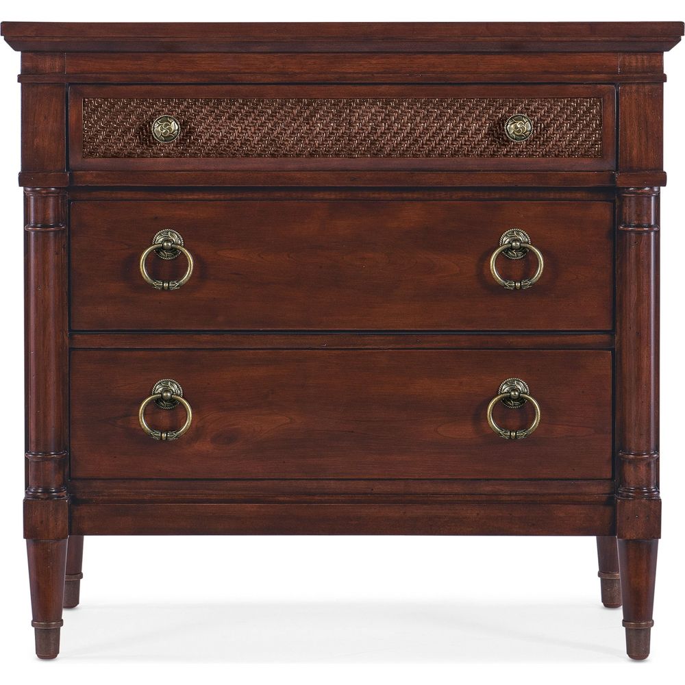 Nightstands Charleston Three-Drawer Ring Pull Nightstand - Dark Wood