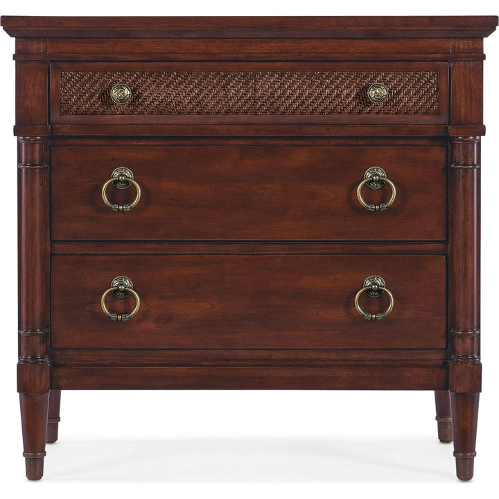Nightstands Charleston Three-Drawer Ring Pull Nightstand - Dark Wood