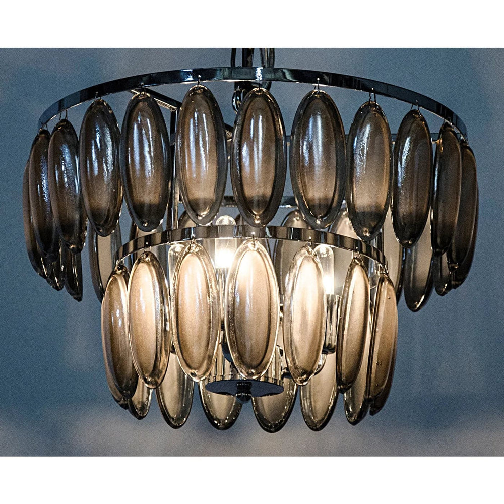 Lolita Chandelier, Small, Chrome Finish and Glass-Noir-NOIR-LAMP577CR-S-Pendants-2-France and Son