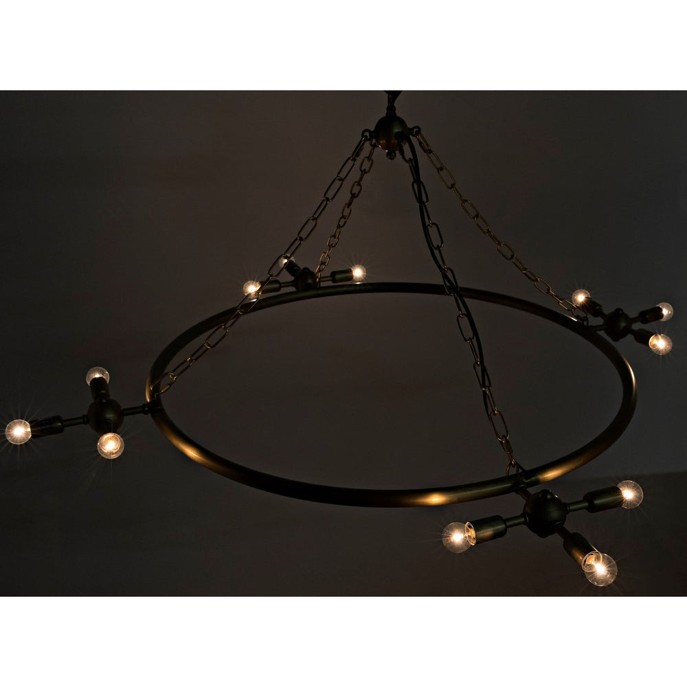 Sasha Chandelier - Metal with Brass Finish-Noir-NOIR-LAMP672MB-Chandeliers-2-France and Son
