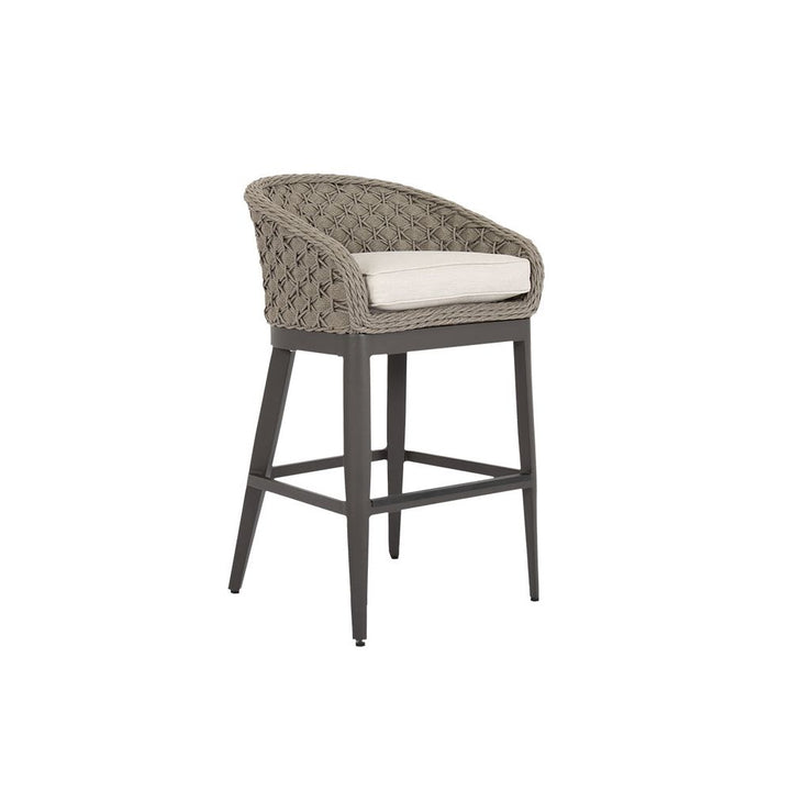 Outdoor Bar Stools Marbella Barstool in Echo Ash w/ Self Welt