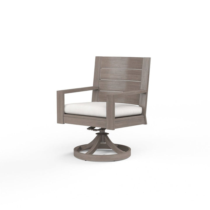 Outdoor Dining Chairs Laguna Swivel Dining Chair in Canvas Flax, No Welt
