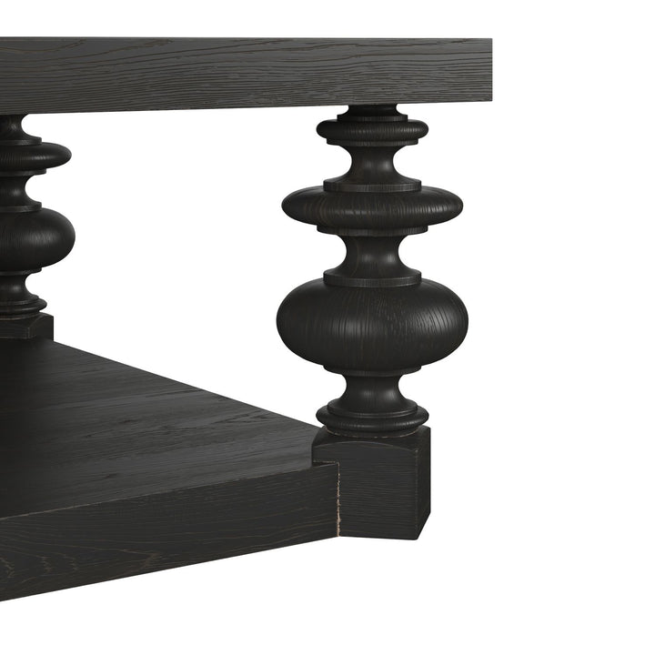 Atrium Coffee Table — hand rubbed black with undertones of brown