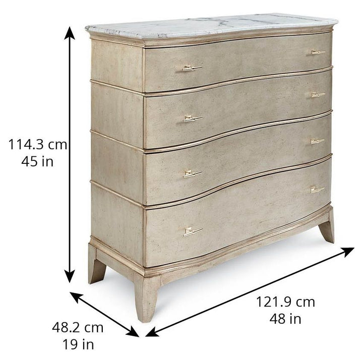 Starlite Media Chest - Silver, White