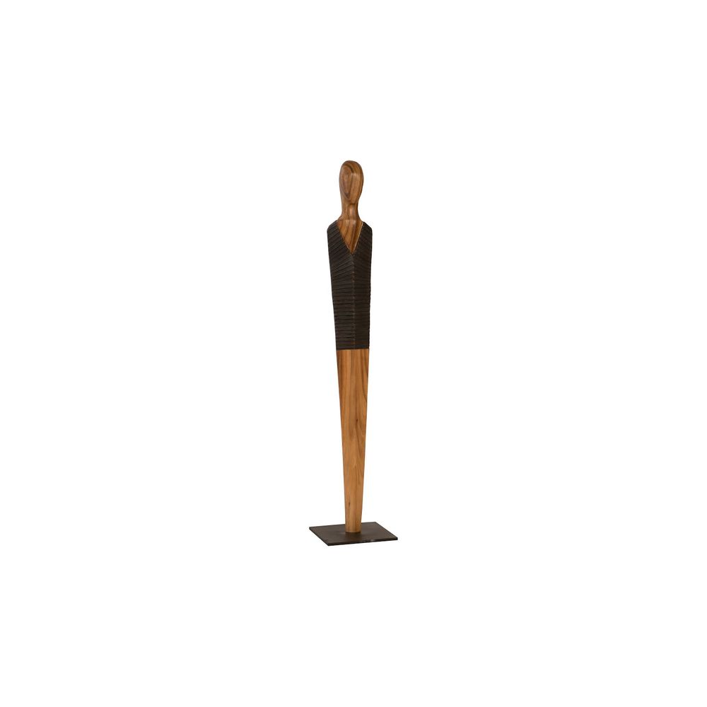 Decorative Objects Aloes Male Sculpture, Medium, Chamcha, Natural, Black, Copper