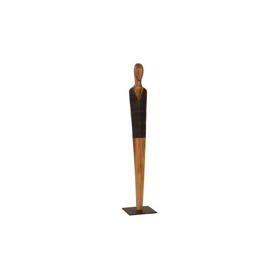 Decorative Objects Aloes Male Sculpture, Medium, Chamcha, Natural, Black, Copper