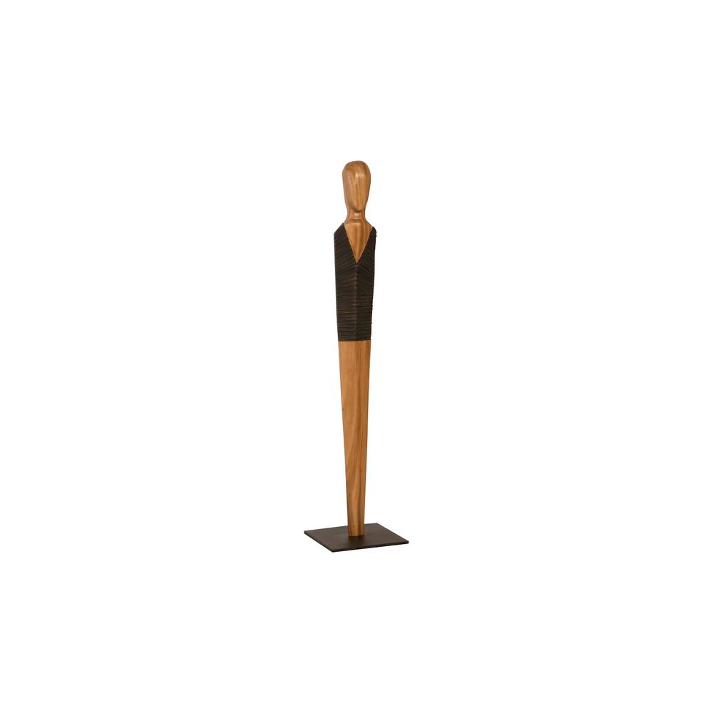 Decorative Objects Aloes Male Sculpture, Small, Chamcha, Natural, Black, Copper