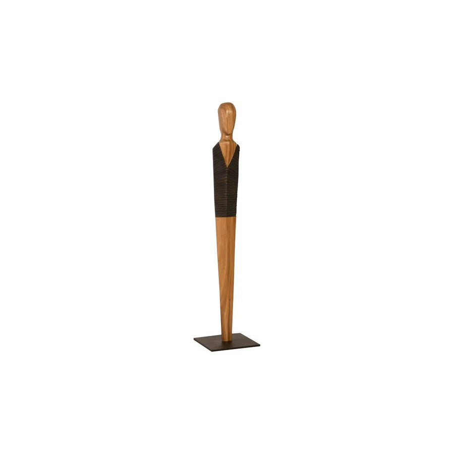 Decorative Objects Aloes Male Sculpture, Small, Chamcha, Natural, Black, Copper