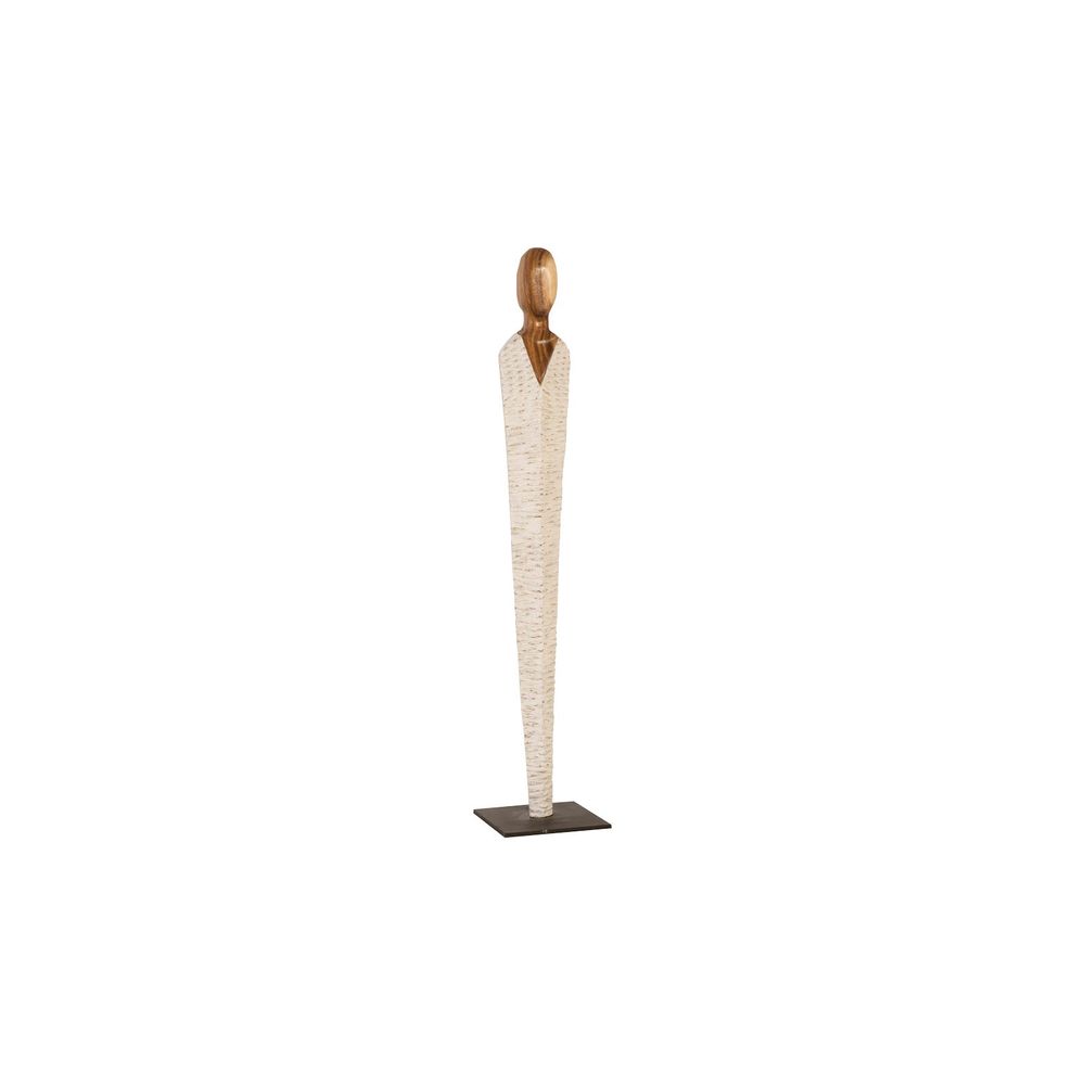 Decorative Objects Aloes Female Sculpture, Medium, Chamcha, Natural, White, Gold
