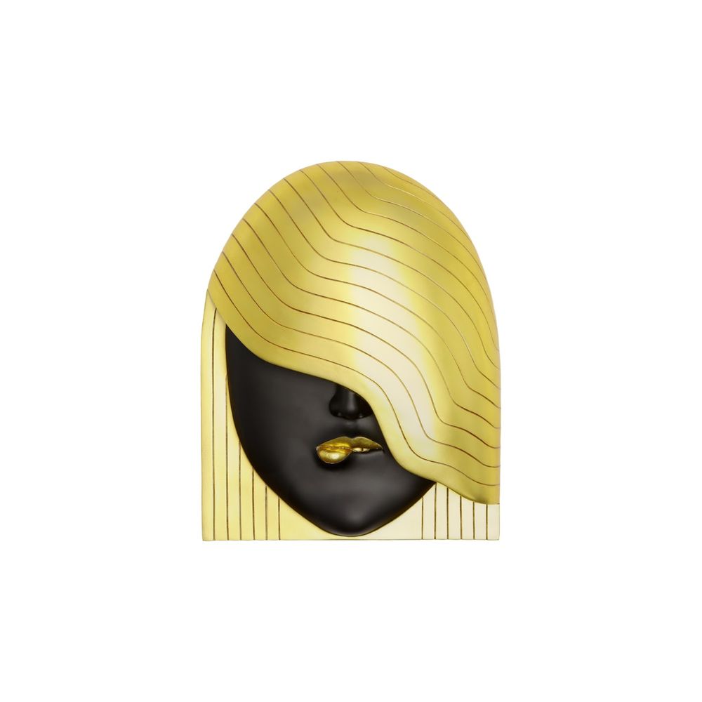 Wall Art Joliet Faces Wall Art, Large, Her Left Wave, Black and Gold