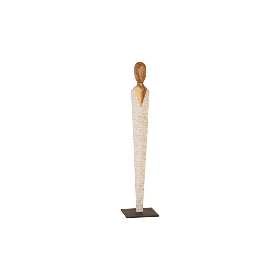 Decorative Objects Aloes Female Sculpture, Small, Chamcha, Natural, White, Gold