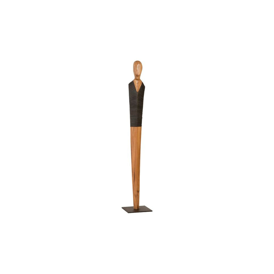 Decorative Objects Aloes Male Sculpture, Large, Chamcha, Natural, Black, Copper
