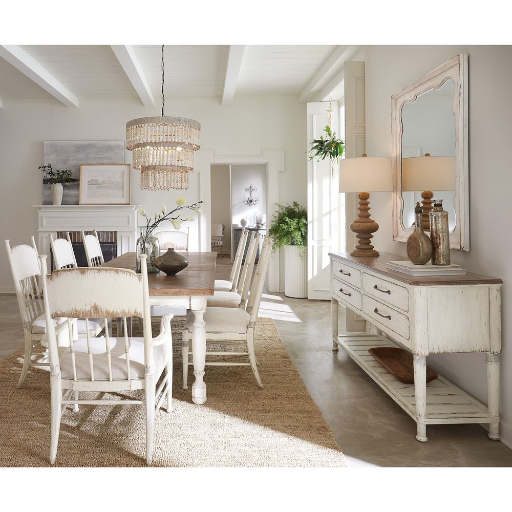 Dining Tables Americana Leg Dining Table with 1-22in Leaf - Whites/Creams/Beiges