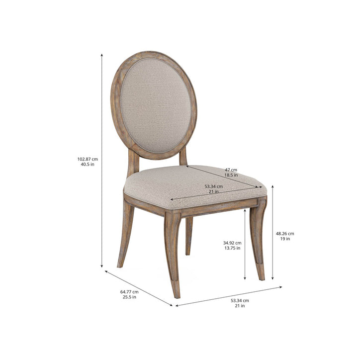 Architrave Oval Side Chair (Purchase in qty of 2 required, priced individually) - Brown