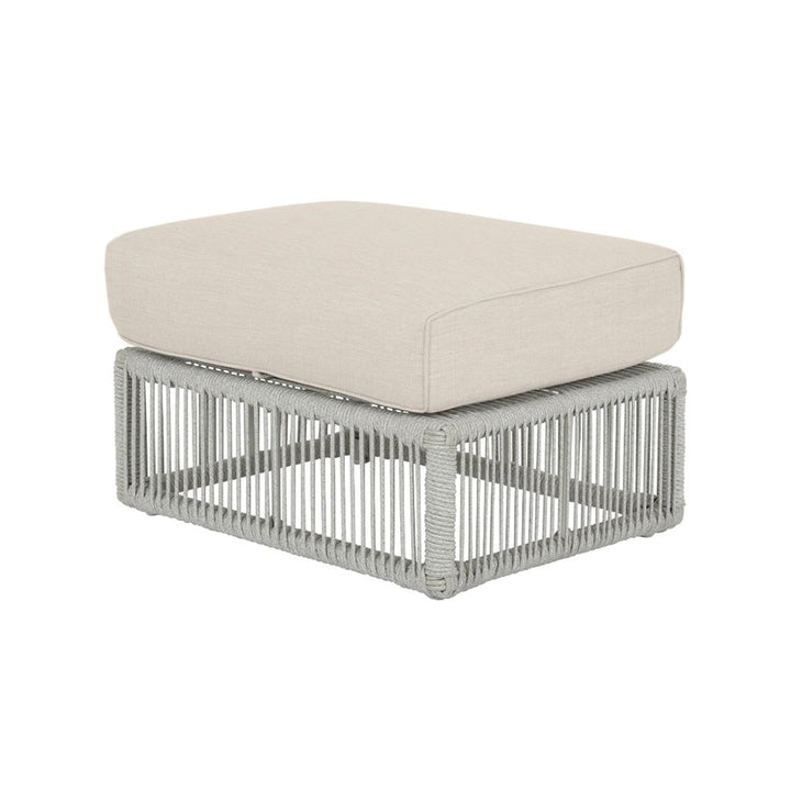 Outdoor Ottomans Miami Ottoman in Echo Ash w/ Self Welt