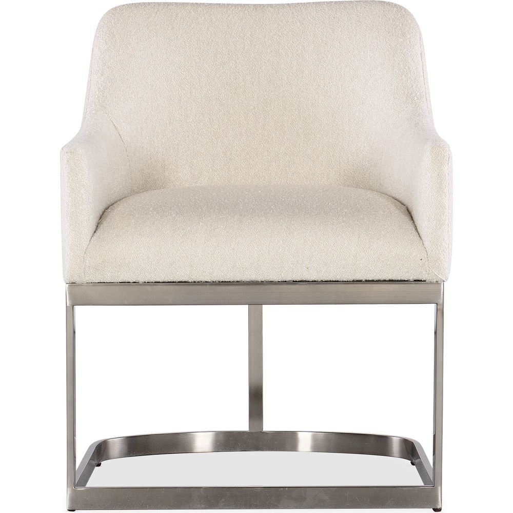 Dining Chairs Modern Mood Upholstered Arm Chair with Metal Base - Beige