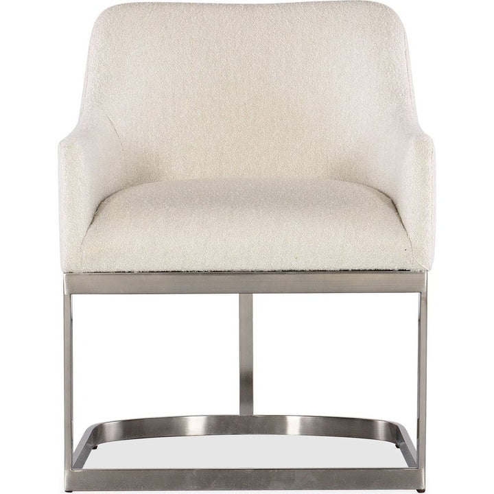 Dining Chairs Modern Mood Upholstered Arm Chair with Metal Base - Beige