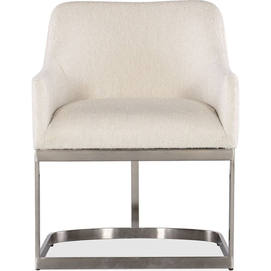 Dining Chairs Modern Mood Upholstered Arm Chair with Metal Base - Beige