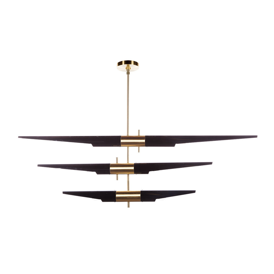 Three Tiered Mantra Mobile Chandelier-France & Son-LM4196PBLK-Chandeliers-1-France and Son