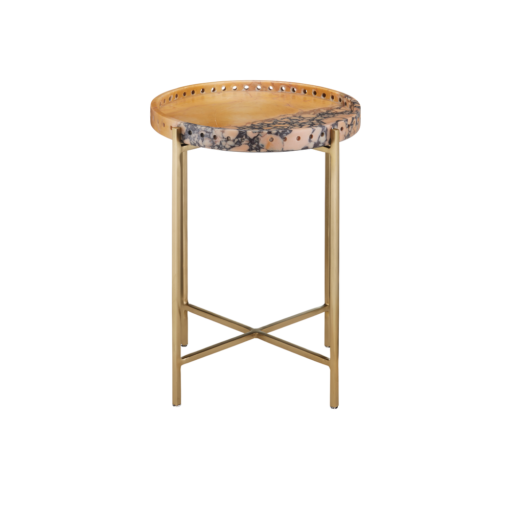Freya Purple Breccia Accent Table