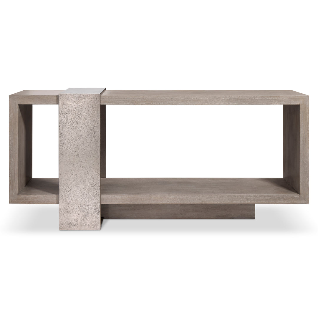 Linea Console Table in Cerused Greige Finish
