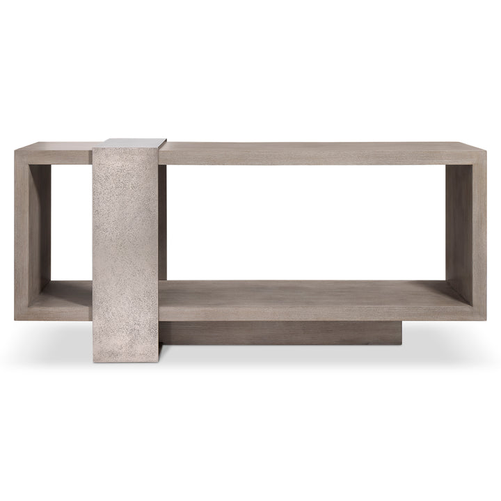 Linea Console Table in Cerused Greige Finish