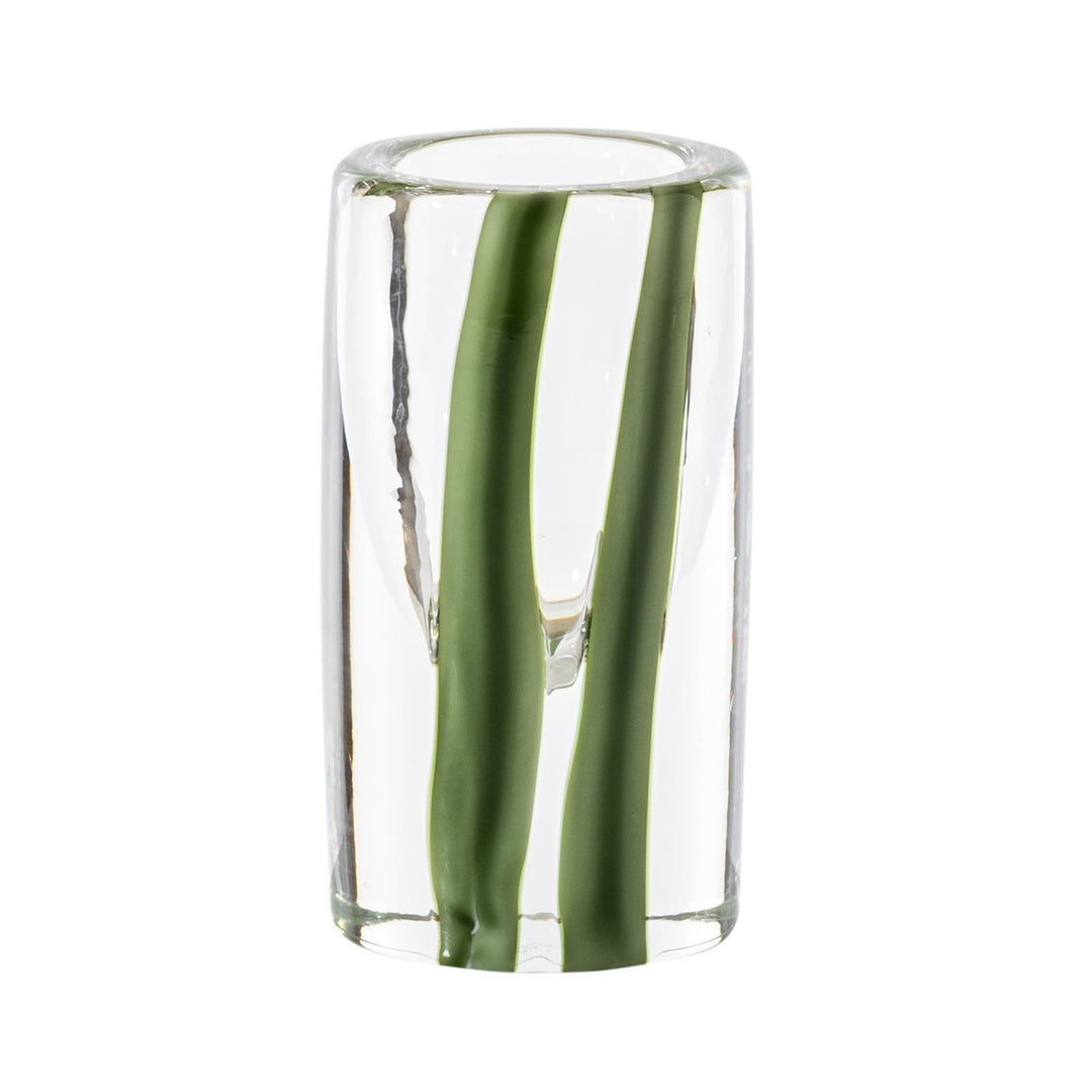 Cilindro Sommerso Glass Vase in Crystal / Apple Green / Milk White, Small