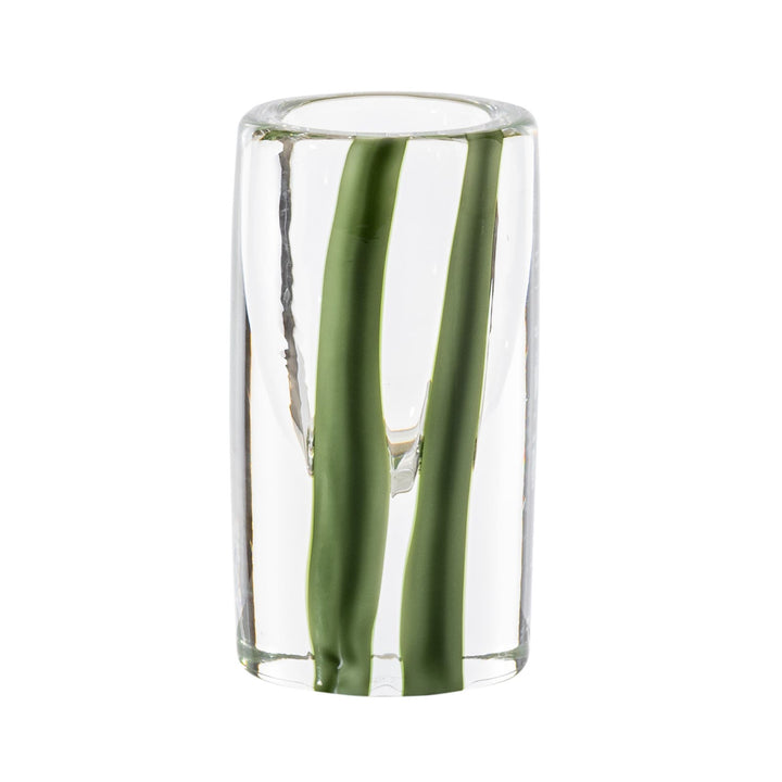 Cilindro Sommerso Glass Vase in Crystal / Apple Green / Milk White, Small