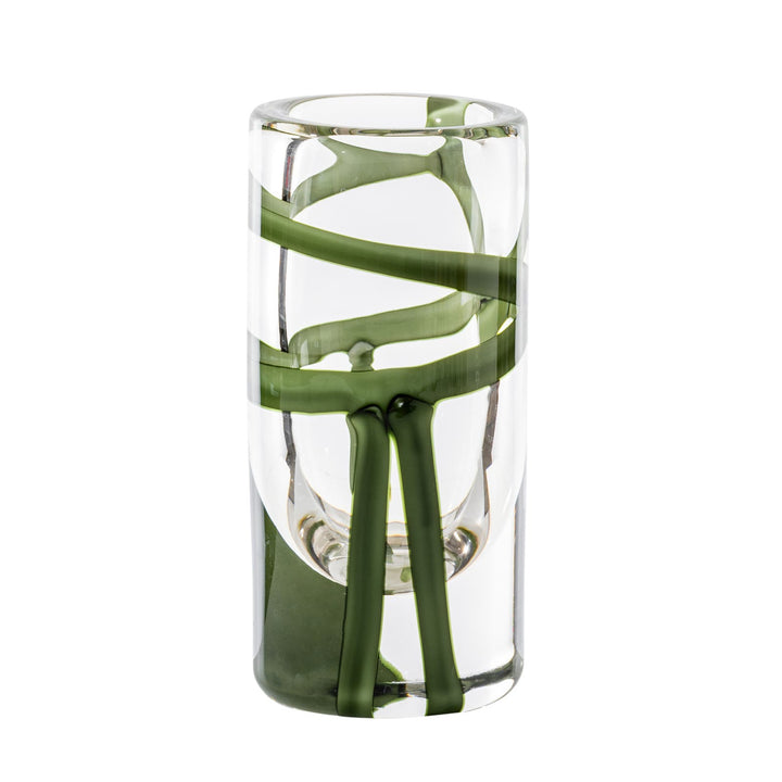Cilindro Sommerso Glass Vase in Crystal / Apple Green / Milk White, Large