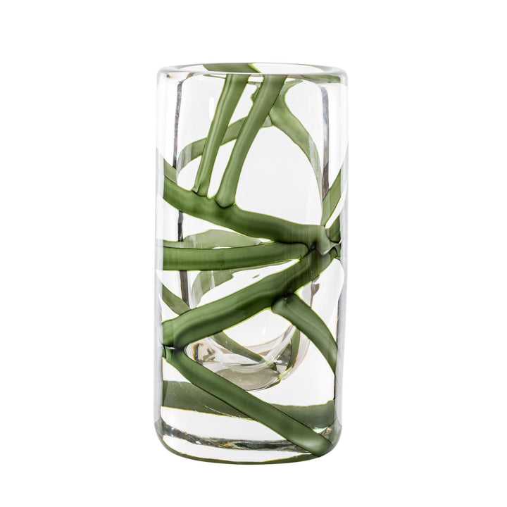 Cilindro Sommerso Glass Vase in Crystal / Apple Green / Milk White, Extra Large