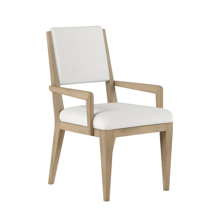 Garrison Arm Chair - White, Brown