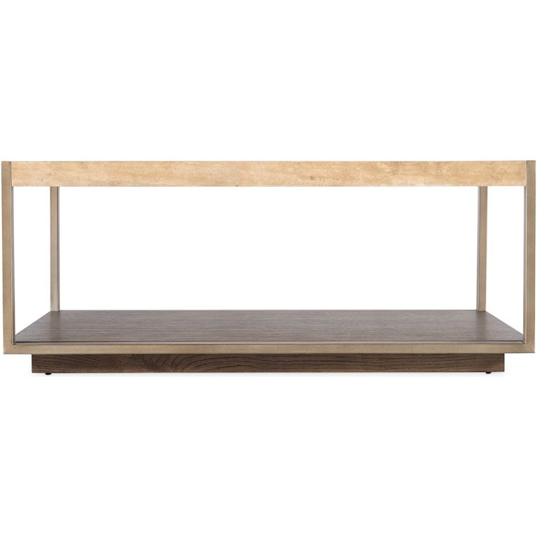 Griffin Travertine/Metal Square Coffee Table