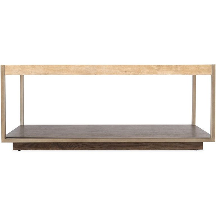 Griffin Travertine/Metal Square Coffee Table