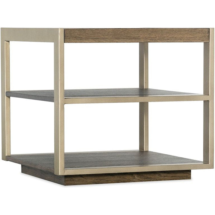 Griffin Wood/Metal Square Side Table