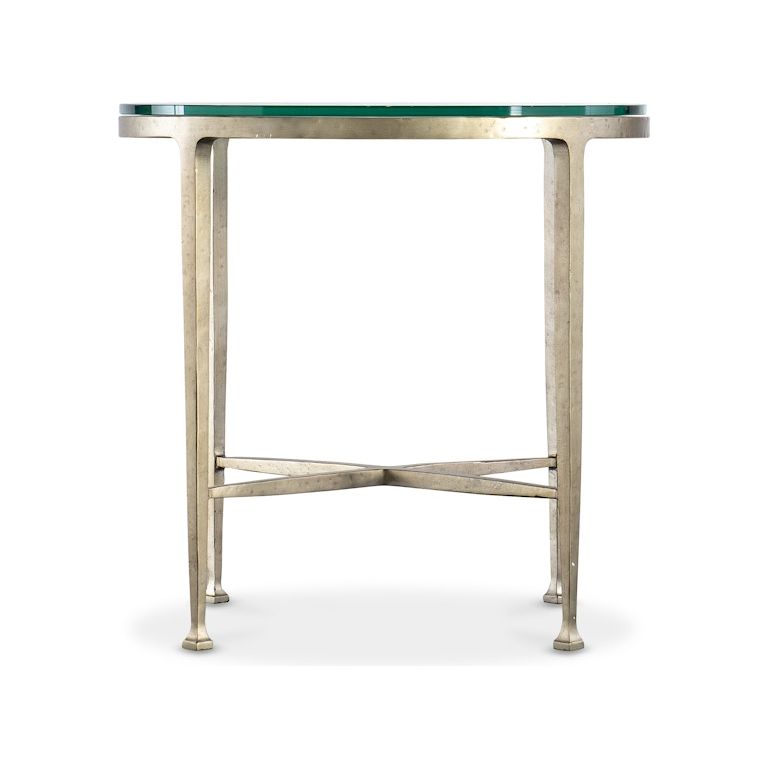 Tessa Glass Top Round Side Table