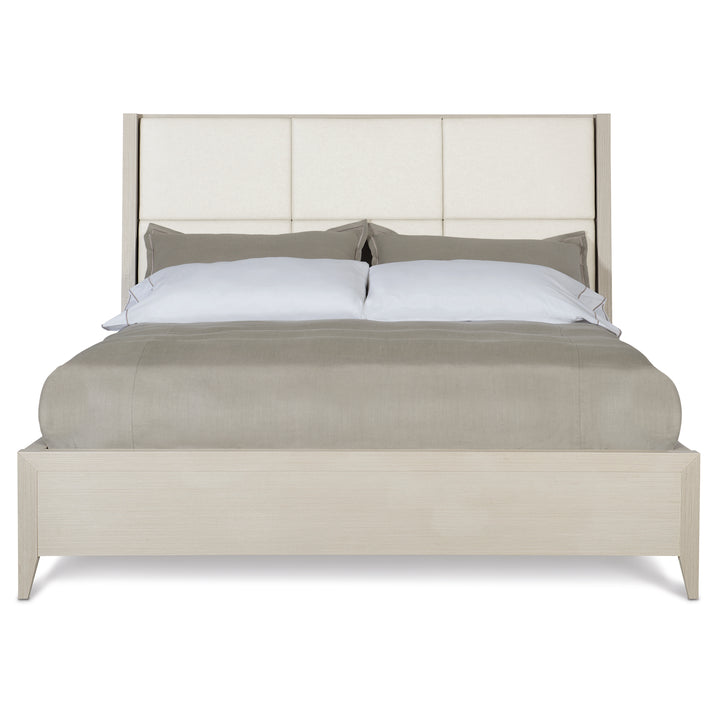 Axiom King Upholstered Panel Bed with Wooden Footboard and Side Rails