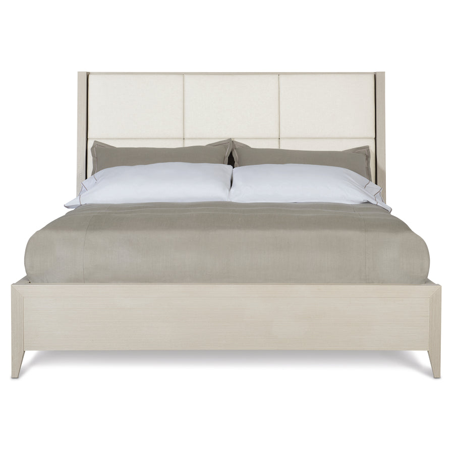 Axiom King Upholstered Panel Bed with Wooden Footboard and Side Rails