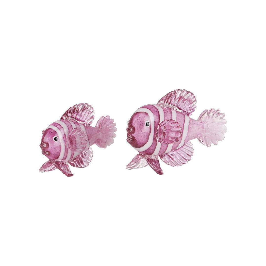 Rialto Magenta Glass Fish Set of 2