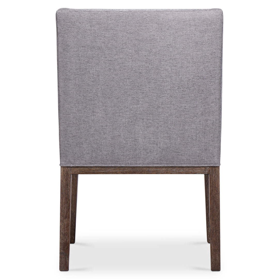 Linea Upholstered Arm Chair in Cerused Charcoal Finish