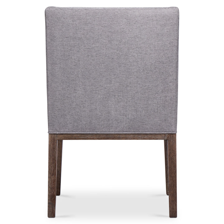 Linea Upholstered Arm Chair in Cerused Charcoal Finish