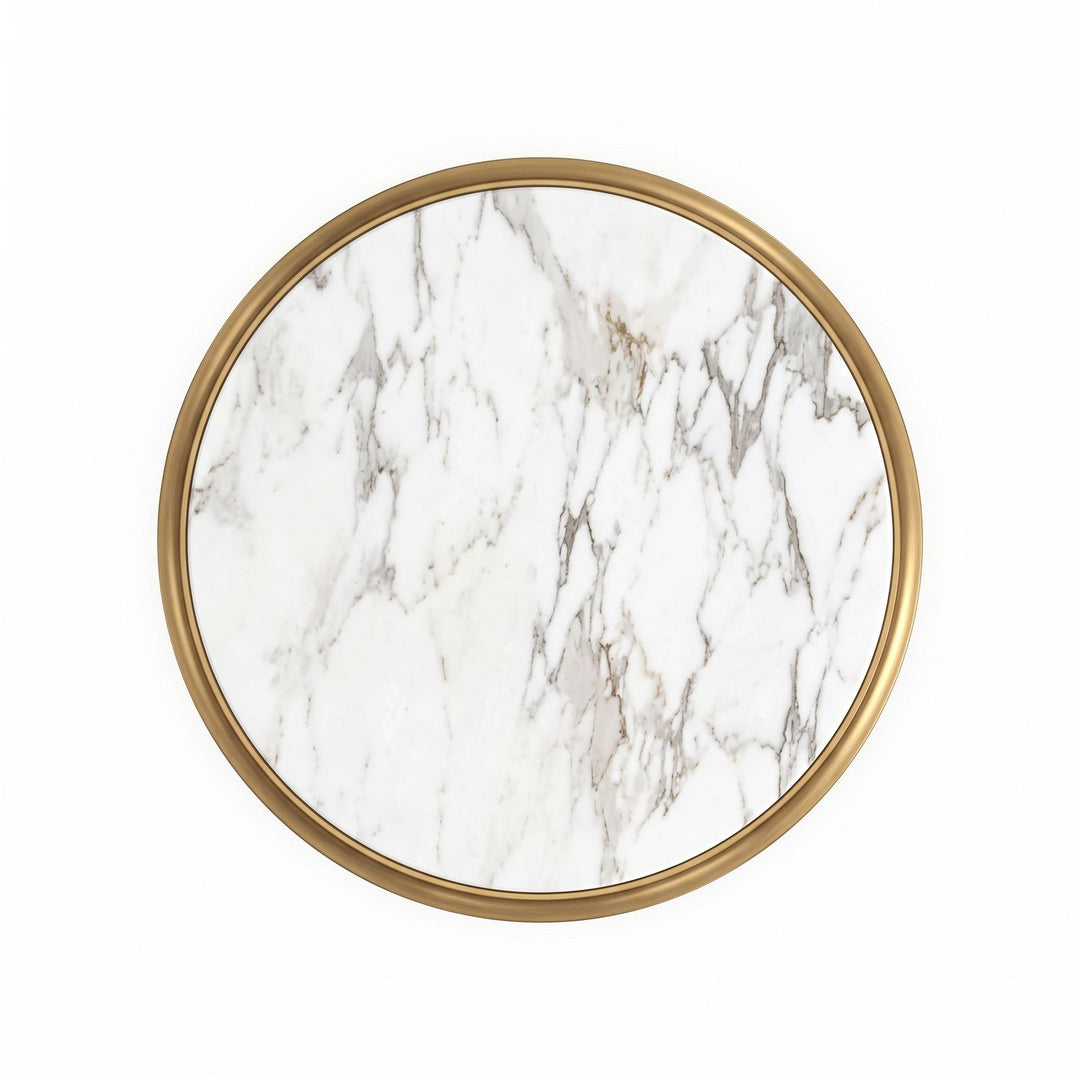 Boulevard Chairside Table — White Marble / Polished Brass