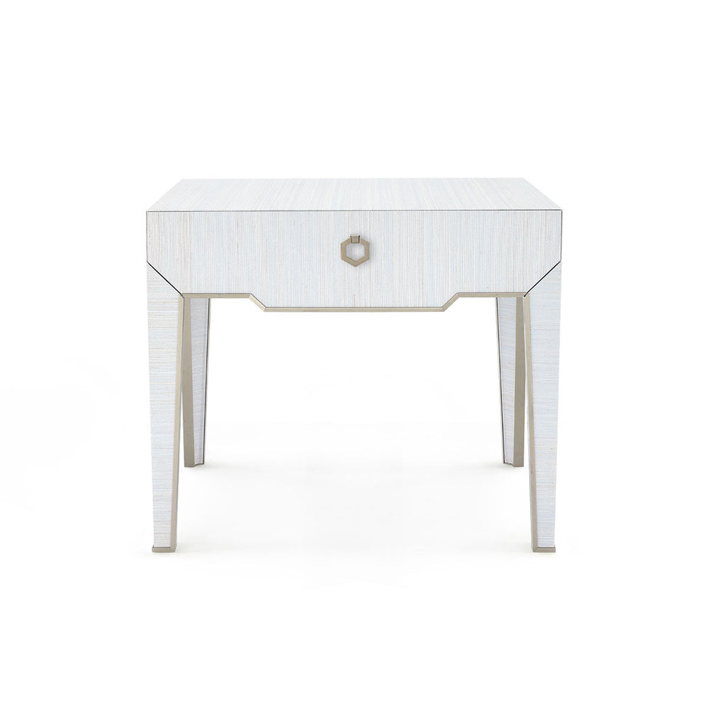 Madeline 1-Drawer Side Table, Platinum Shimmer